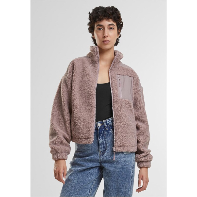Urban Classics Dámská bunda Sherpa Mix pudrová růžová