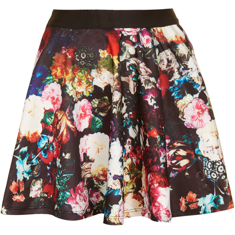 Topshop **Floral Printed Skater Skirt by Rare