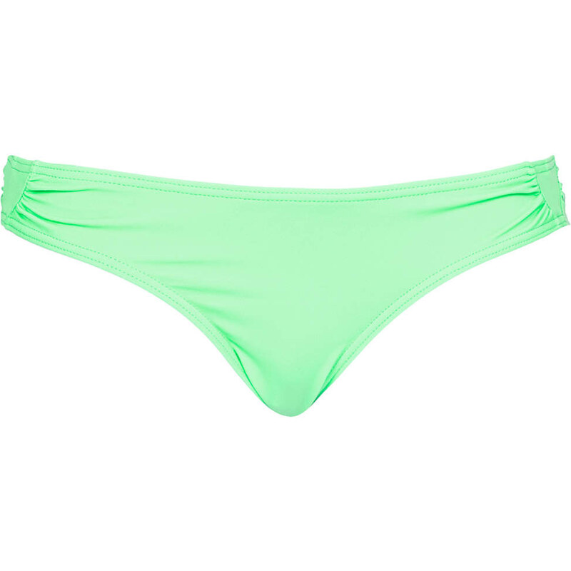 Topshop Apple Green Diamond Ruche Bikini Pants