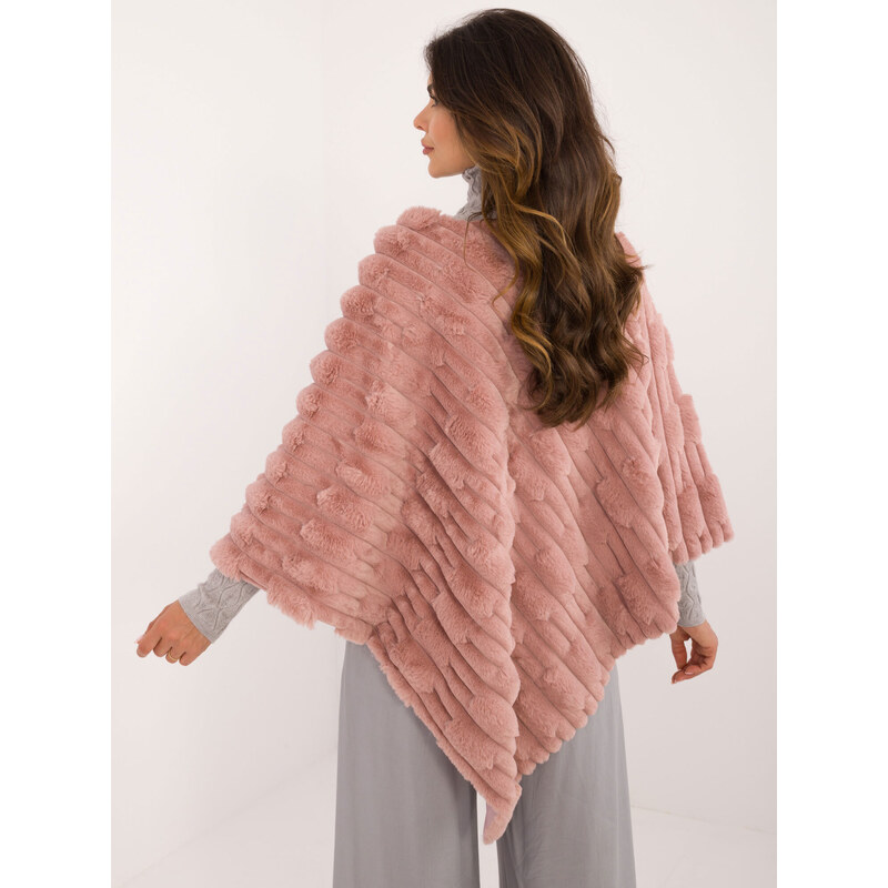 Wool Fashion Italia Poncho-AT-PN-2347.88-dark pink