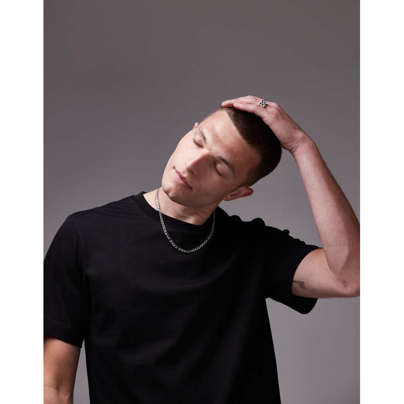 ARKET heavyweight jersey t-shirt in black