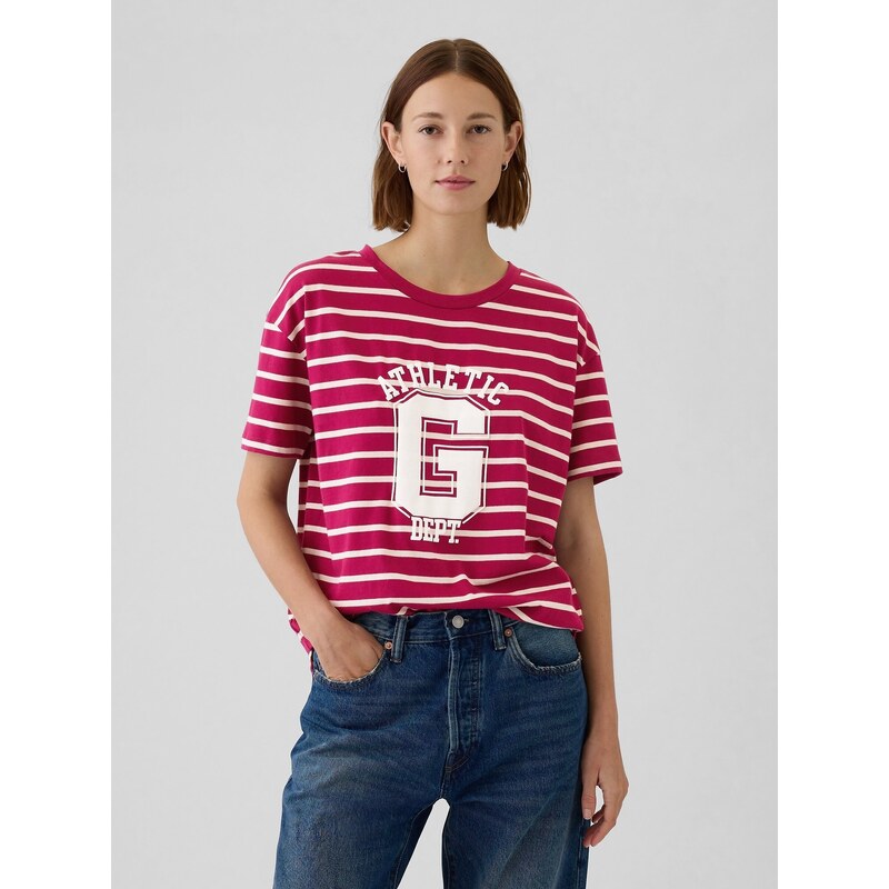 GAP Oversize pruhované tričko Athletic - Dámské