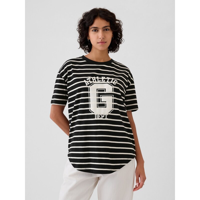 GAP Oversize pruhované tričko Athletic - Dámské