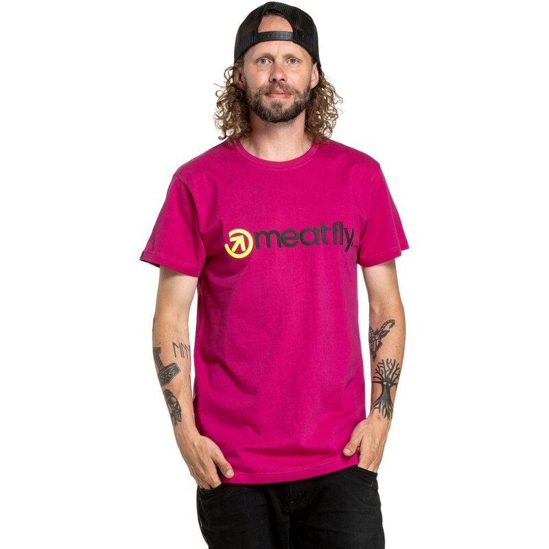 Meatfly pánské tričko Joe Magenta | Růžová | 100% bavlna