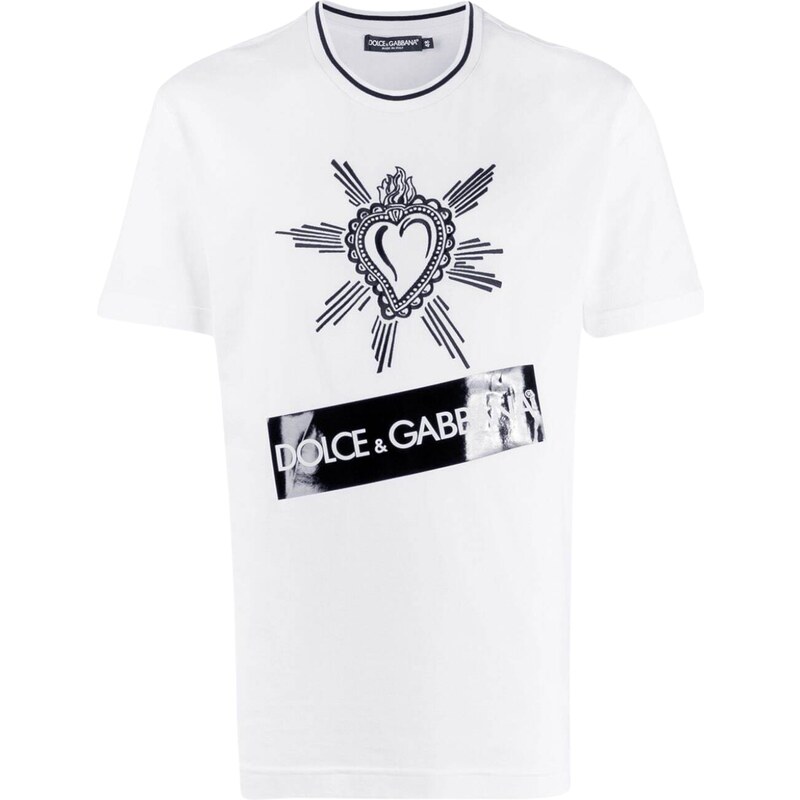 DOLCE & GABBANA Heart Embroidered White tričko