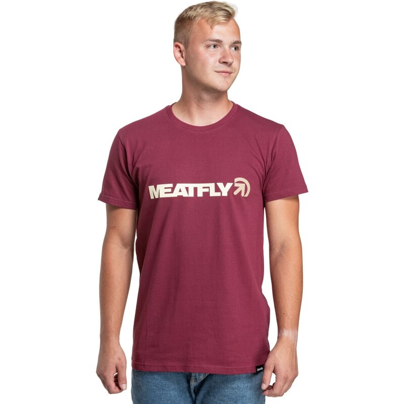 Meatfly pánské tričko Logex Dark Wine | Červená | 100% bavlna