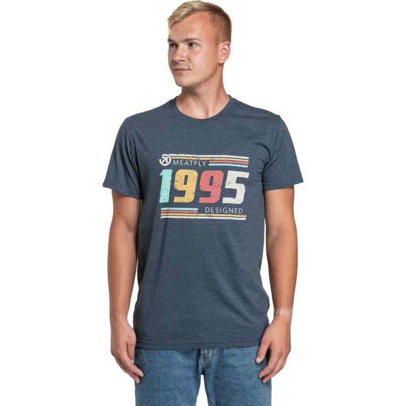 Meatfly pánské tričko 1995 Navy Heather | Modrá