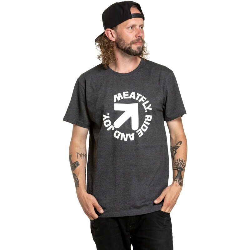 Meatfly pánské tričko Arrow Charcoal Heather | Šedá