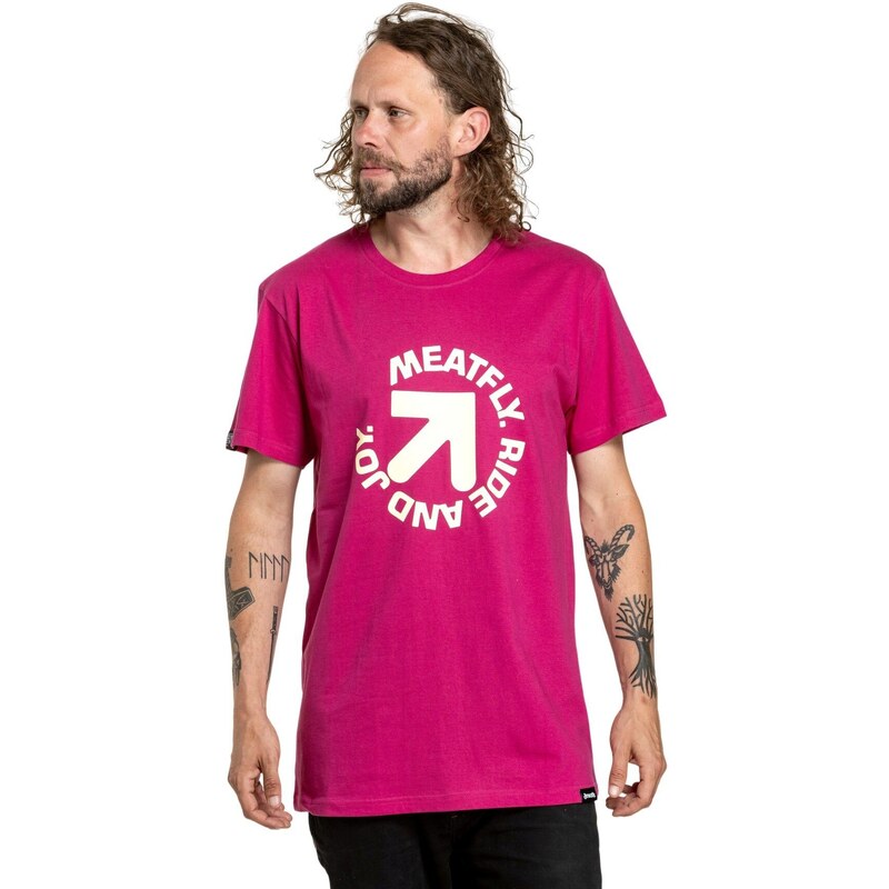 Meatfly pánské tričko Arrow Magenta | Růžová | 100% bavlna