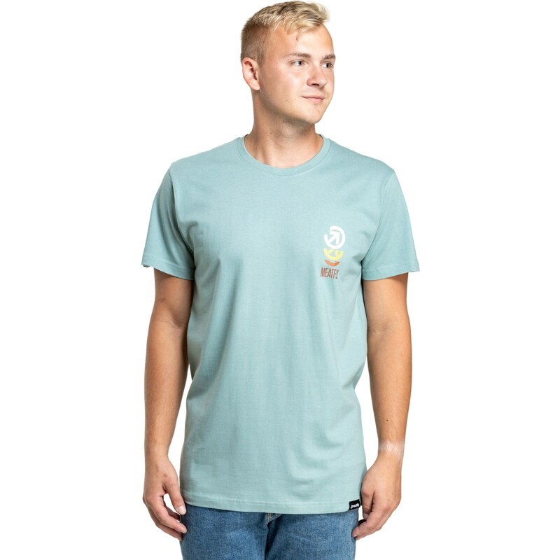Meatfly pánské tričko Phase Dusty Mint | Modrá | 100% bavlna