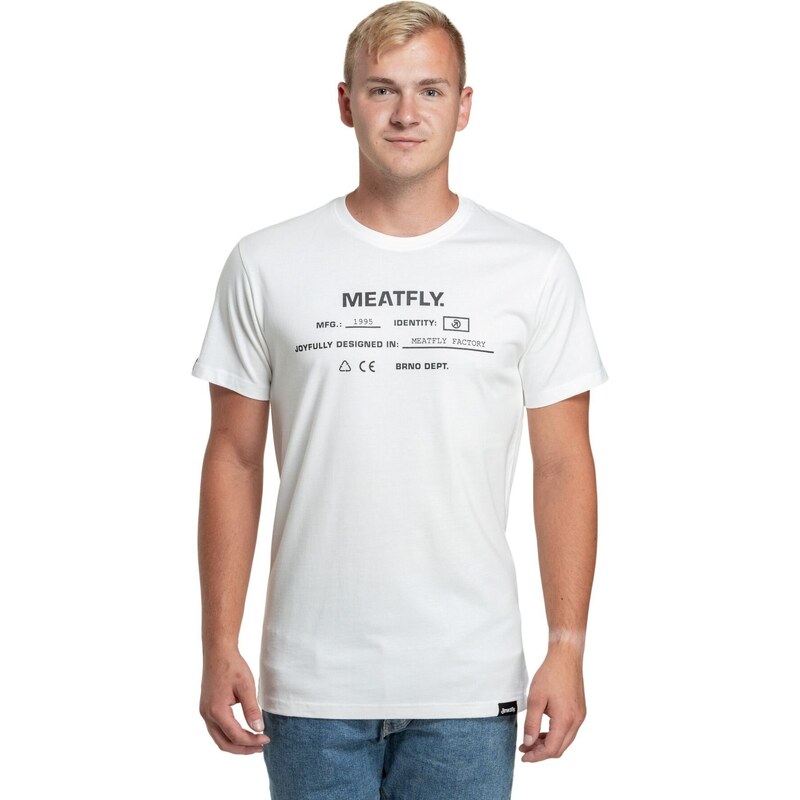 Meatfly pánské tričko Sign White | Bílá | 100% bavlna