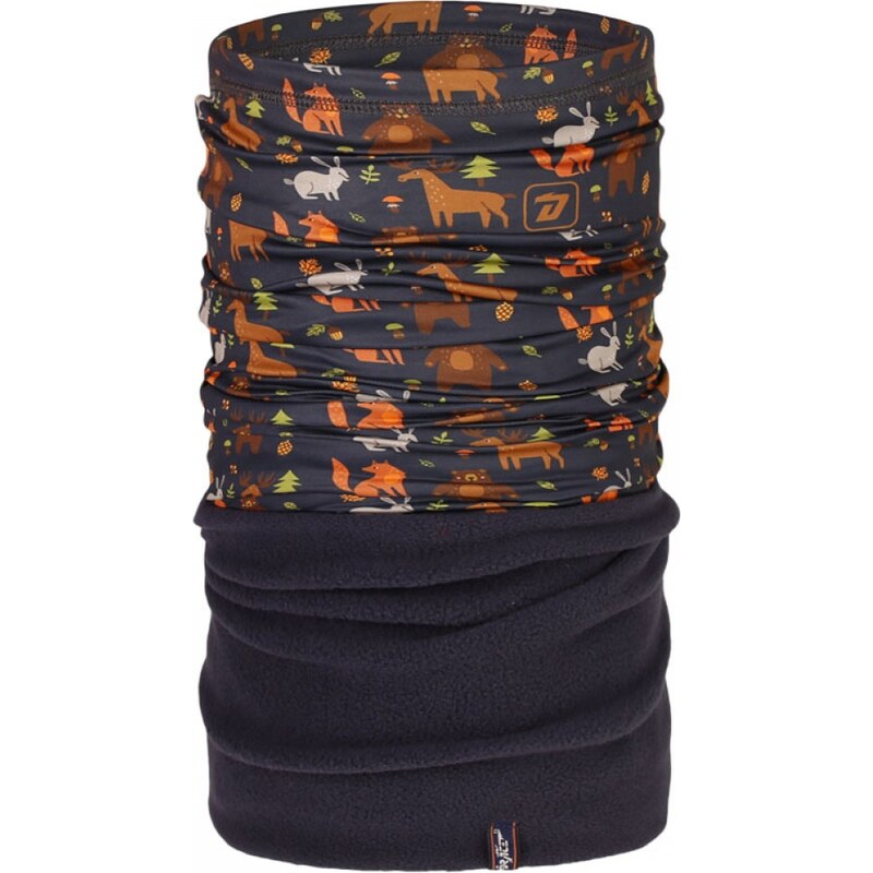 Dráče Nákrčník multi fleece - vzor 61, tmavě šedá / lesní