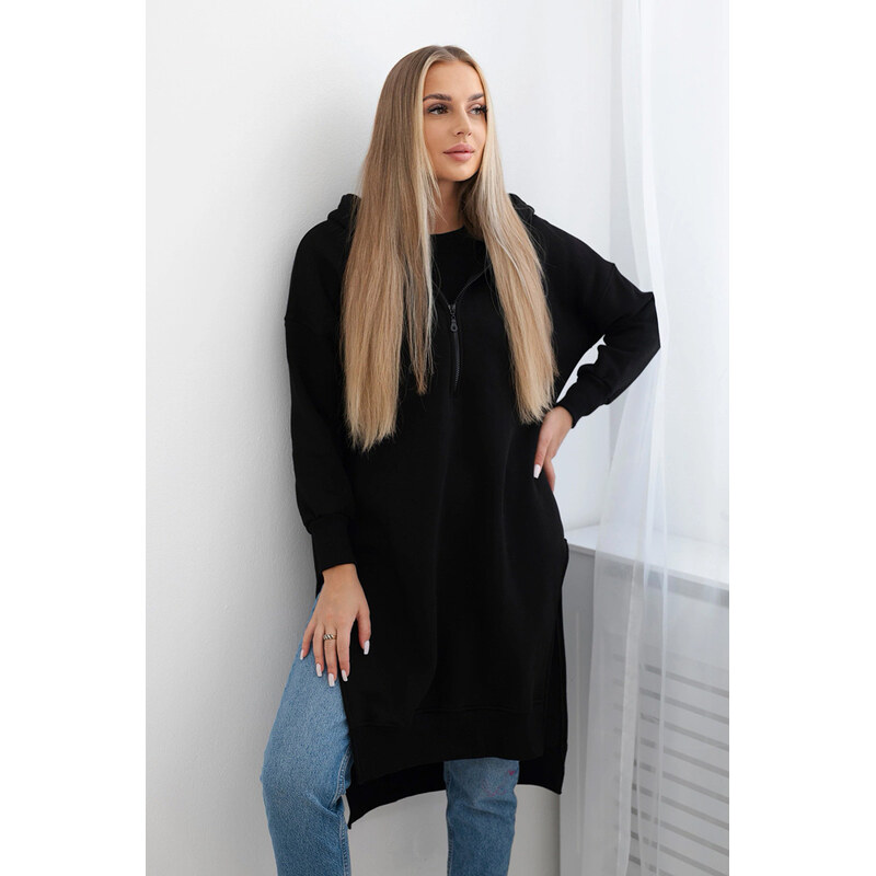Fashionweek Zateplená dlouha mikina s kapucí MAXI K9301