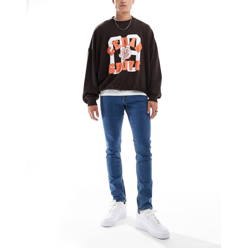JJ Rebel Luke slim fit jeans in mid blue