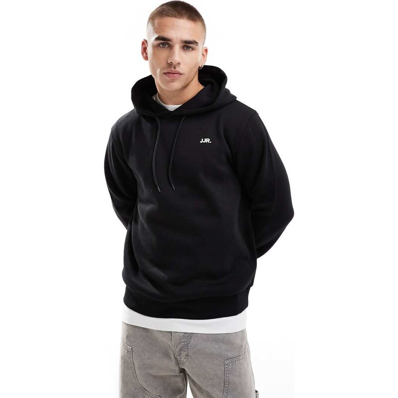 JJ Rebel hoodie with small chest logo in black