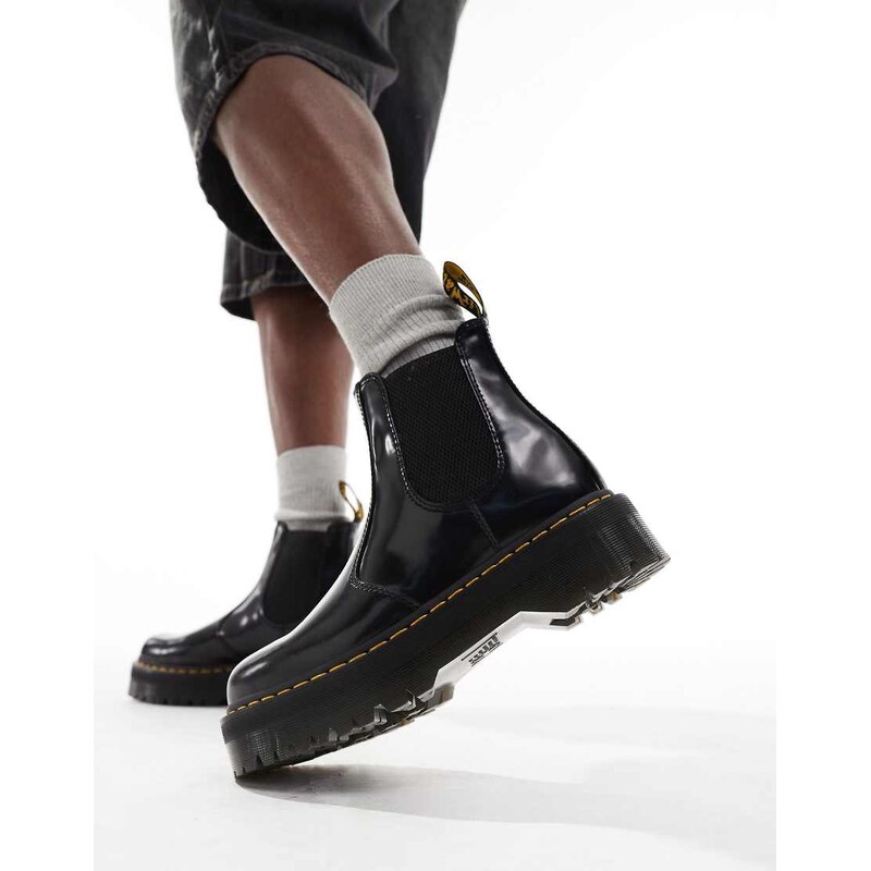 Dr Martens unisex 2976 Quad chelsea boots in black polished smooth leather
