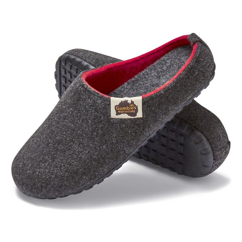 Gumbies Bačkory Outback Charcoal Red