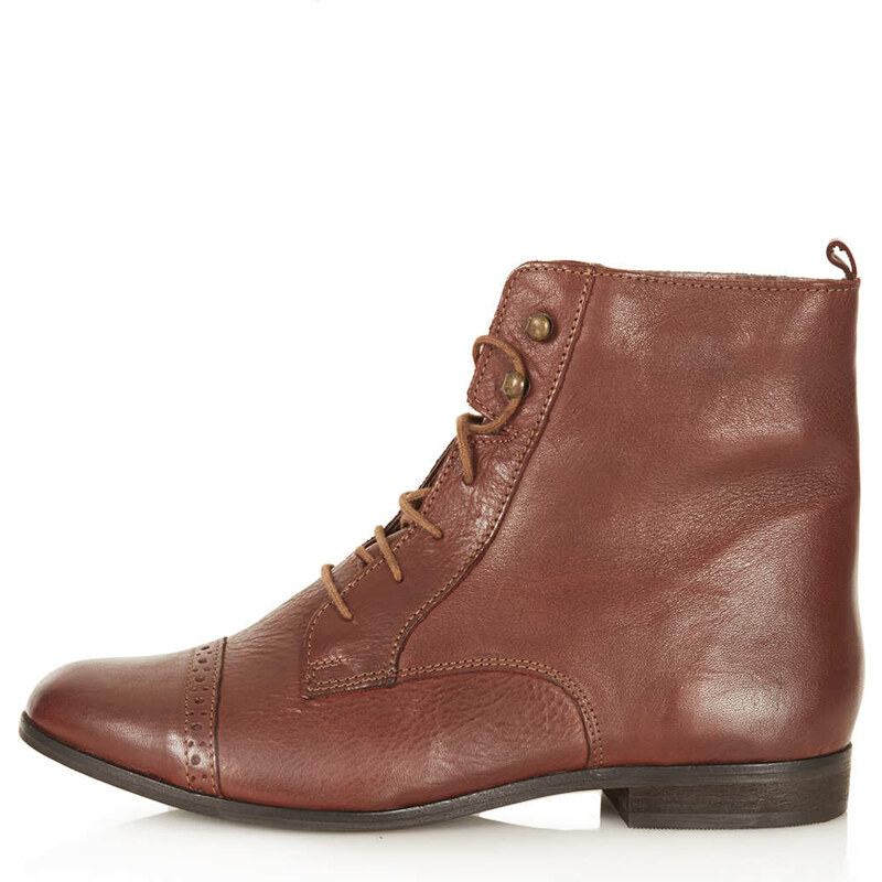 Topshop MALTA Leather Brogue Boots