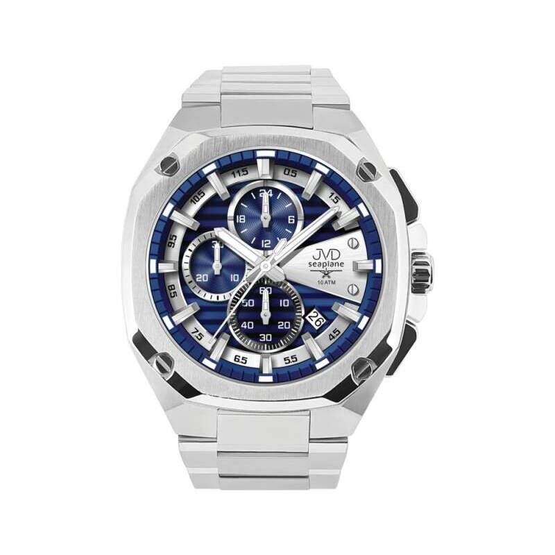JVD Pánské ocelové vodotěsné ocelové hodinky - chronograf JVD