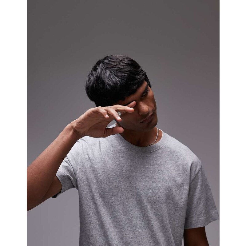 ARKET heavy weight jersey t-shirt in light grey