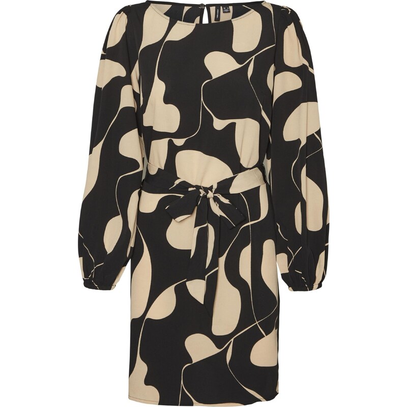 VERO MODA Šaty 'LYDIA' světle béžová / černá