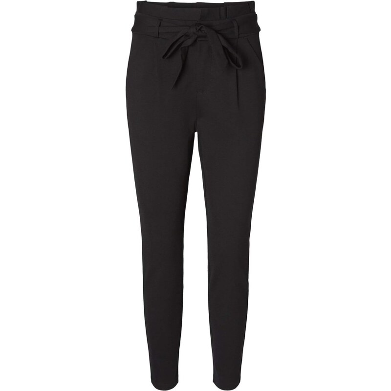 VERO MODA Kalhoty se sklady v pase Eva černá 28329278