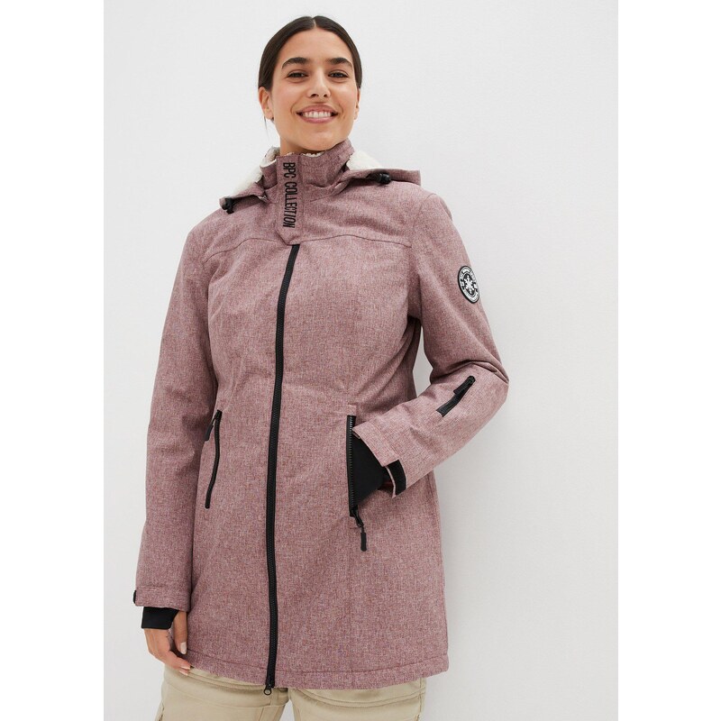 bonprix Nepromokavá funkční outdoorová dlouhá bunda s medvídkovým 31740186
