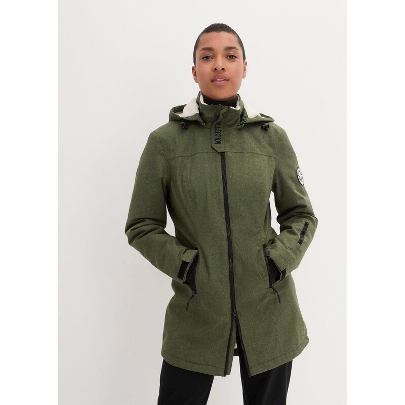 bonprix Nepromokavá funkční outdoorová dlouhá bunda s medvídkovým 114449646