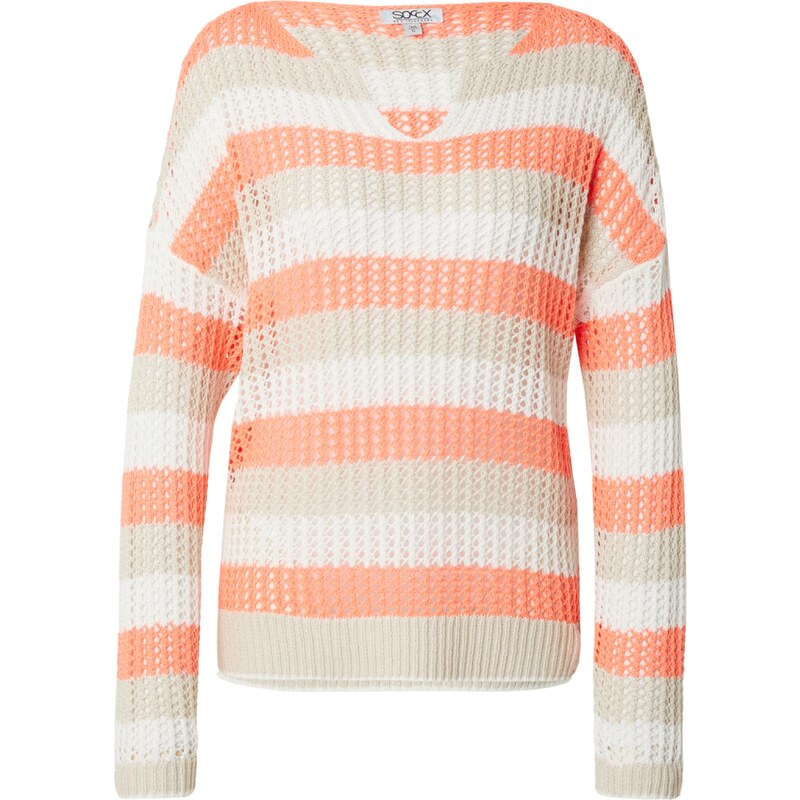 Soccx Svetr béžová / šedá / oranžová 109575787