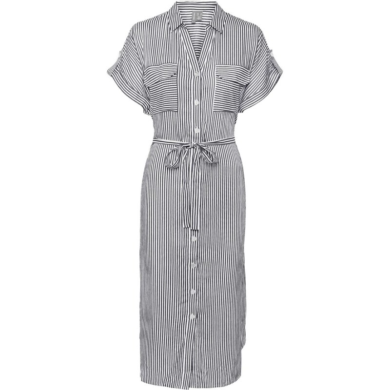 VERO MODA Košilové šaty Bumpy černá / bílá