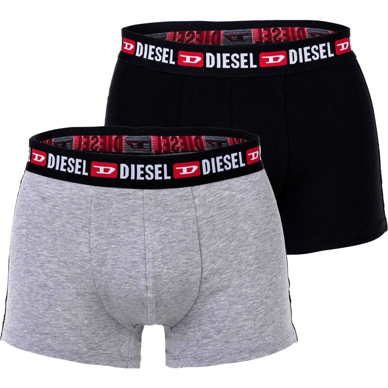 DIESEL Boxerky šedý melír / červená / černá / bílá