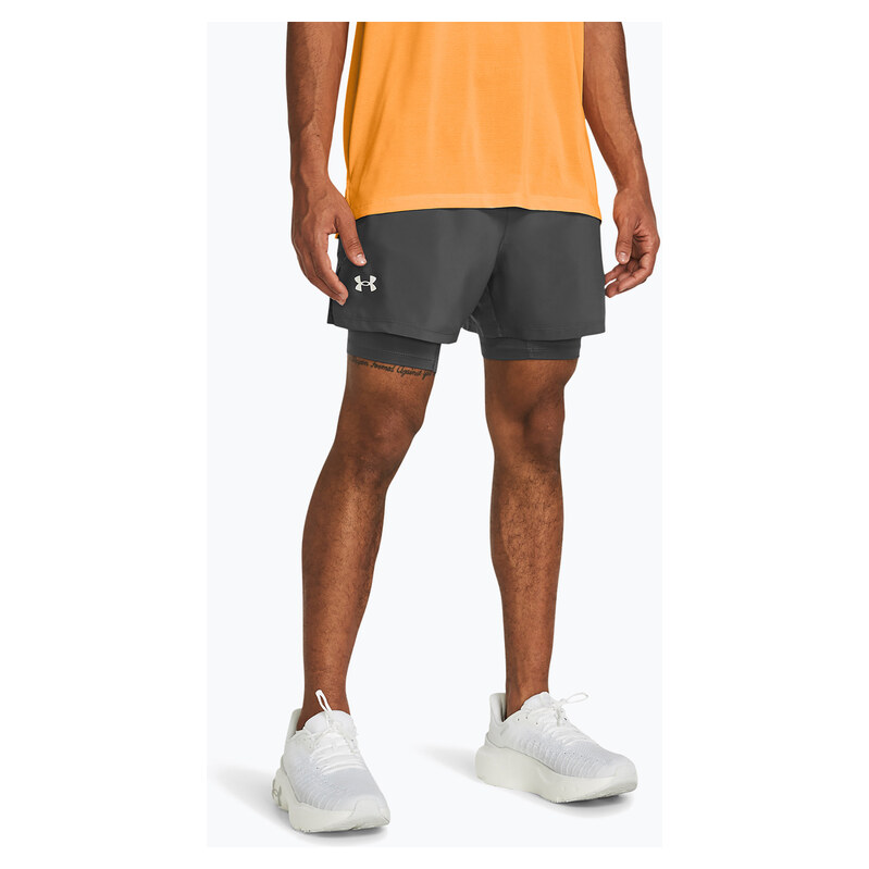Pánské běžecké šortky Under Armour Launch 5 2v1 castlerock