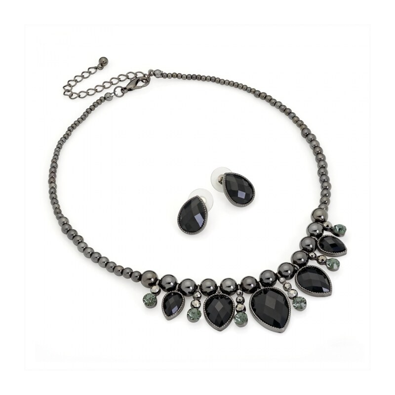 SET: Černý náhrdelník a náušnice Paloma 29759