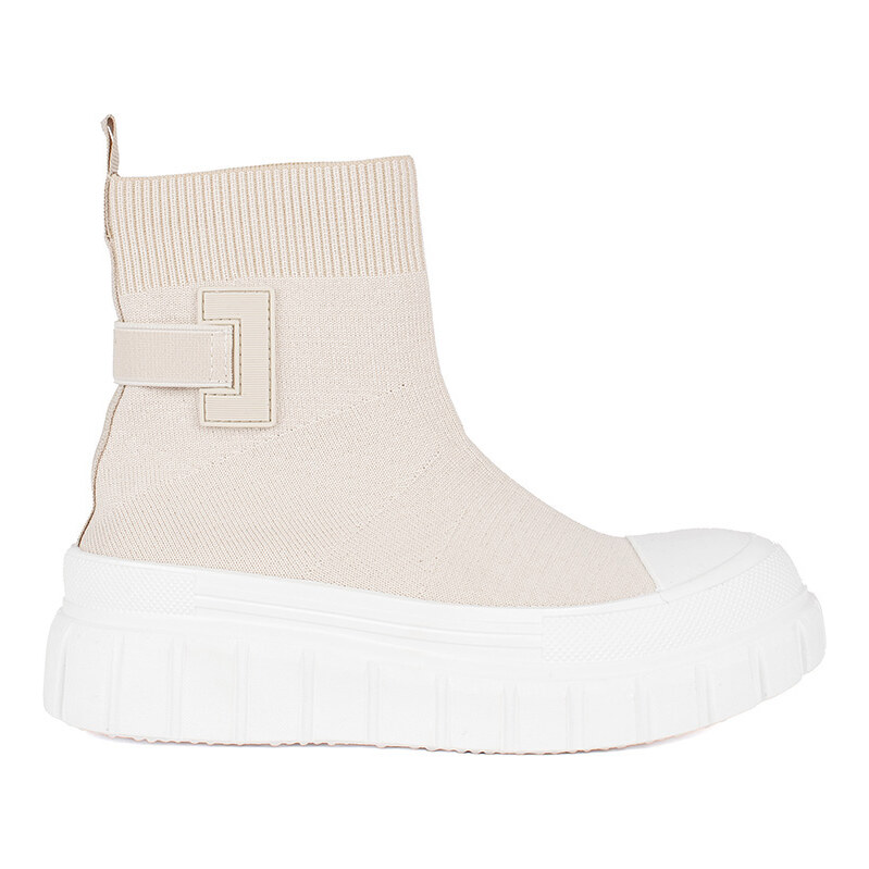 SEASTAR Light beige platform high sneakers