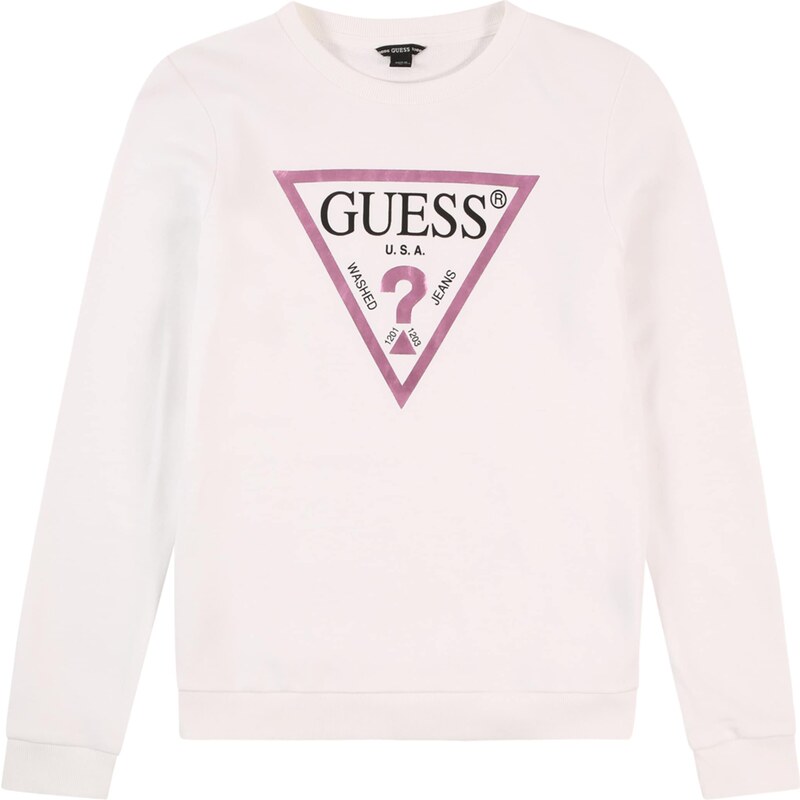 GUESS Mikina tmavě růžová / černá / offwhite