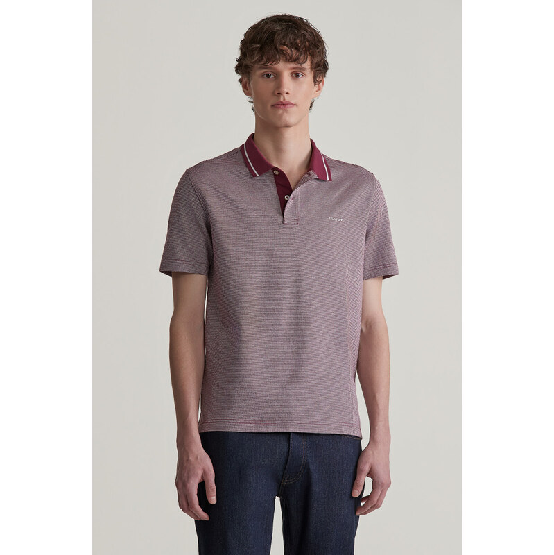 POLOKOŠILE GANT MICRO HOUNDSTOOTH POLO WINE RED
