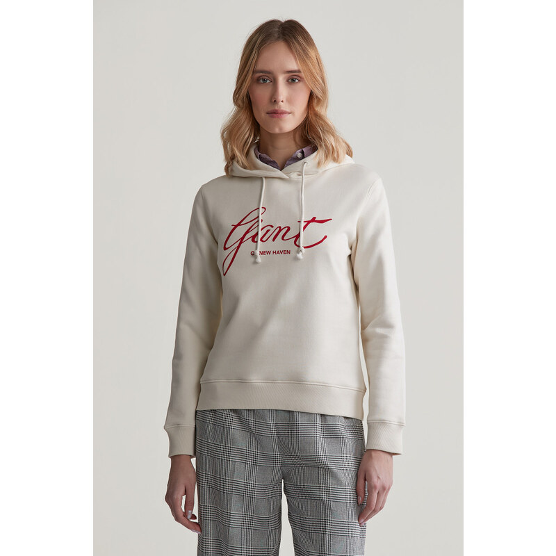 MIKINA GANT REG SCRIPT HOODIE CREAM 99943933