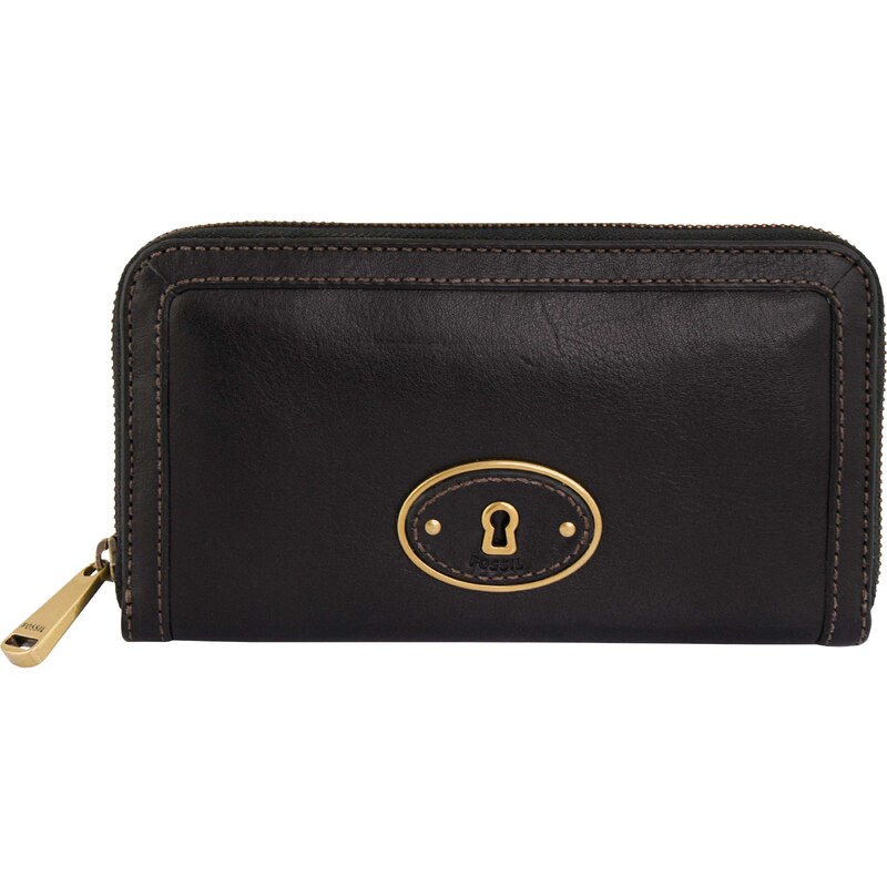 Dámská peněženka Fossil Wmns Leather Wallet Vri Zip Clutch Black černá 99945986