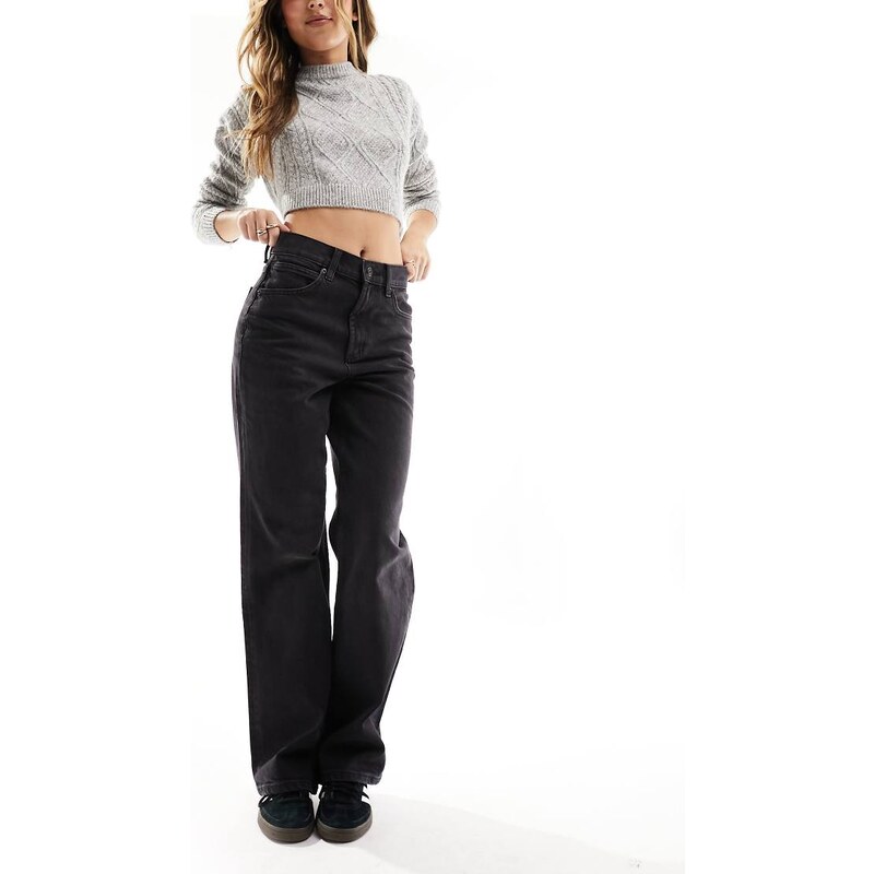 ASOS DESIGN comfort stretch straight leg jean in washed black 115114346