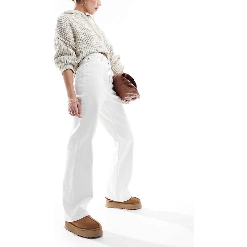 ASOS DESIGN comfort stretch straight leg jean in ecru-Neutral 100073940