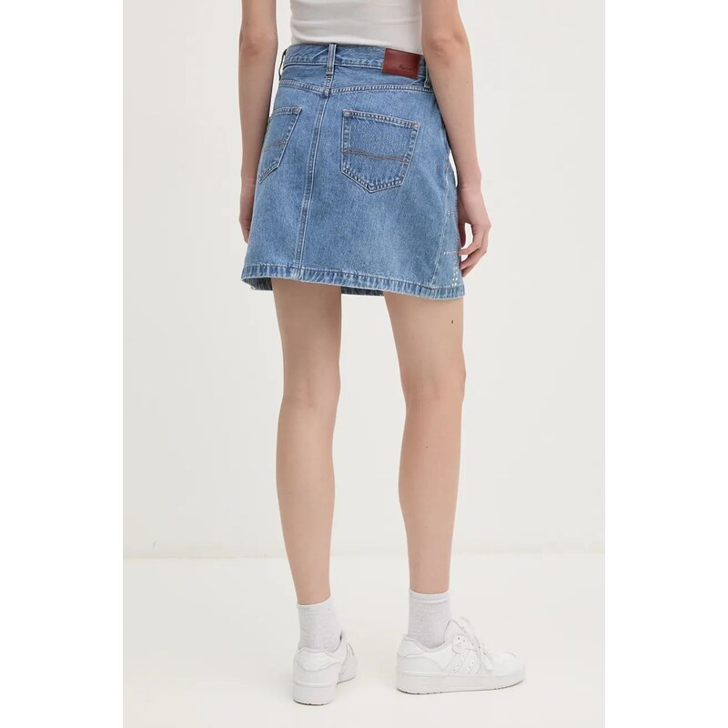 Džínová sukně Pepe Jeans MINI SKIRT HW GLITTER