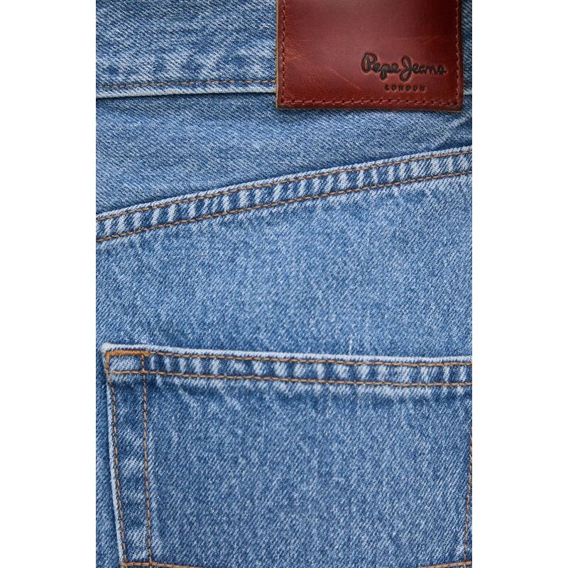 Džínová sukně Pepe Jeans MINI SKIRT HW GLITTER
