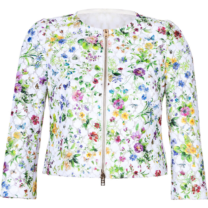 Giambattista Valli Embroidered Floral Cropped Jacket
