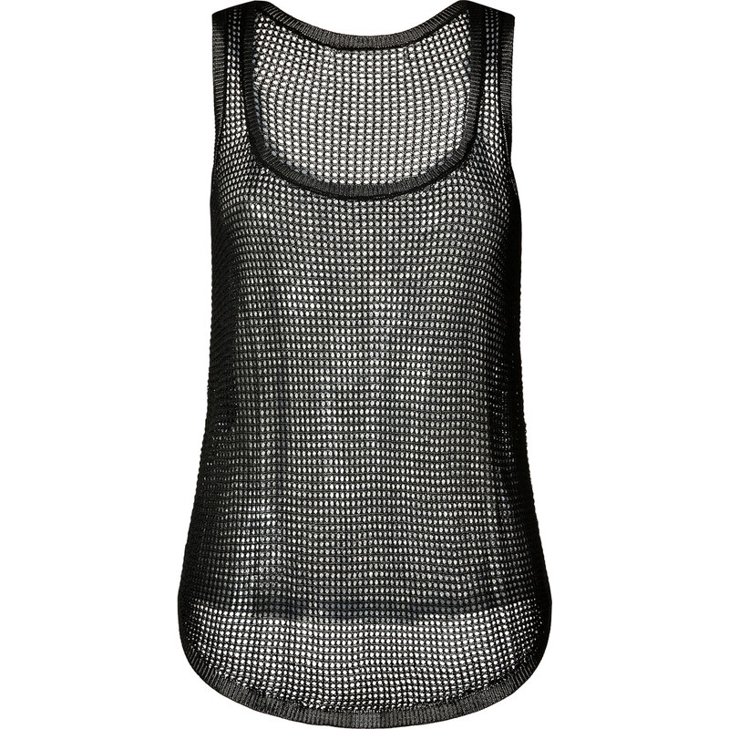 Anthony Vaccarello Mesh Tank Top in Black