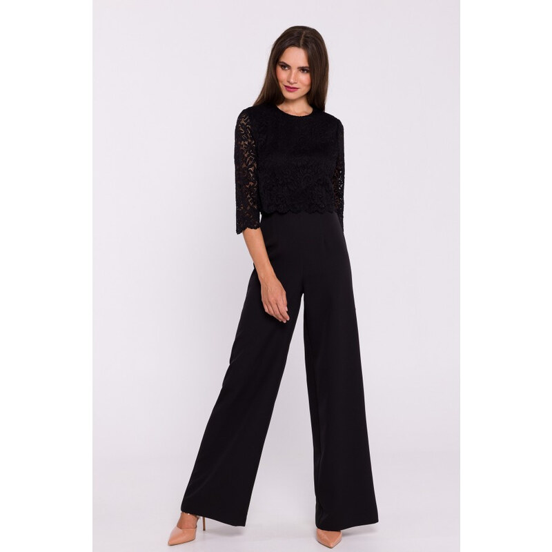 STYLOVE S381 Kombinéza s krajkovými detaily - černá 99981392