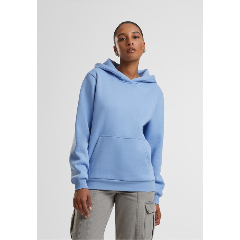 Urban Classics Dámská mMikina s kapucí Fluffy Hoody světle modrá
