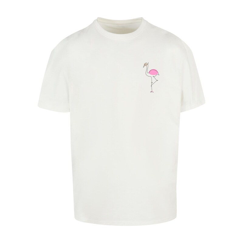 Merchcode Tričko Flamingo pink / černá / bílá