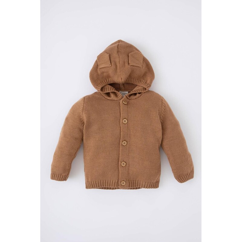DEFACTO Baby Boy Hooded Knitwear Cardigan