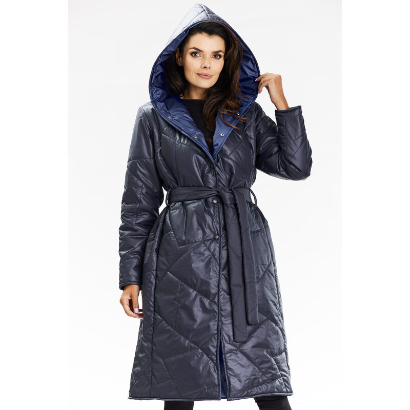 Awama Womans Coat A686 Navy Blue 100388680