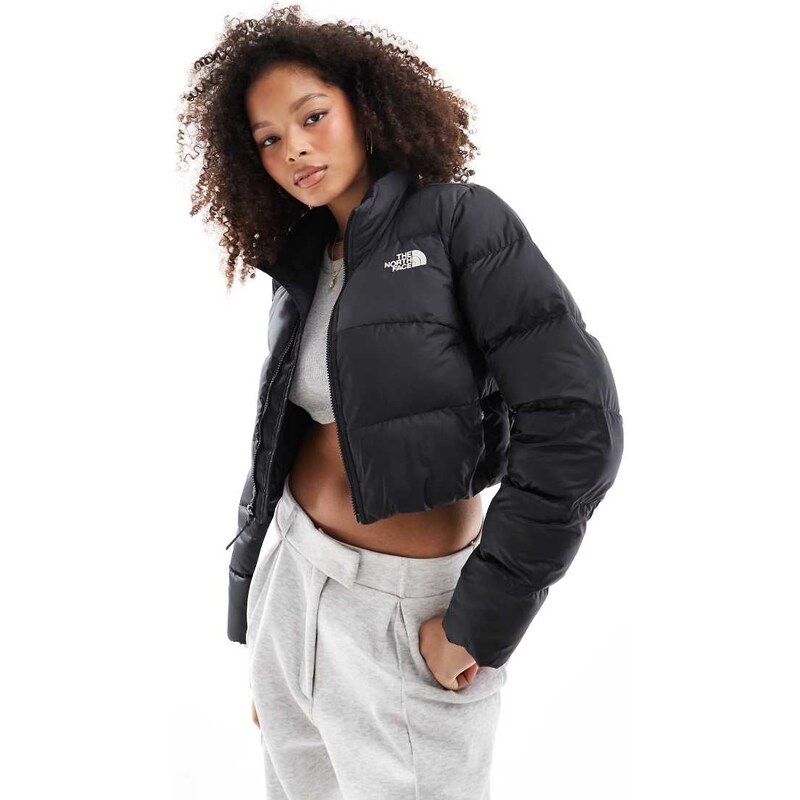 The North Face Saikuru cropped puffer jacket in black